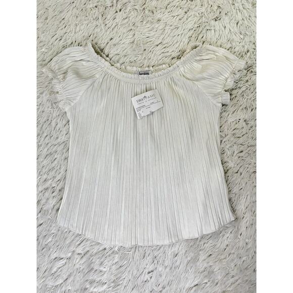 Speechless Kids Girls' Short Sleeve Front‎ Smocked Top Blouse White Size S - Picture 1 of 9